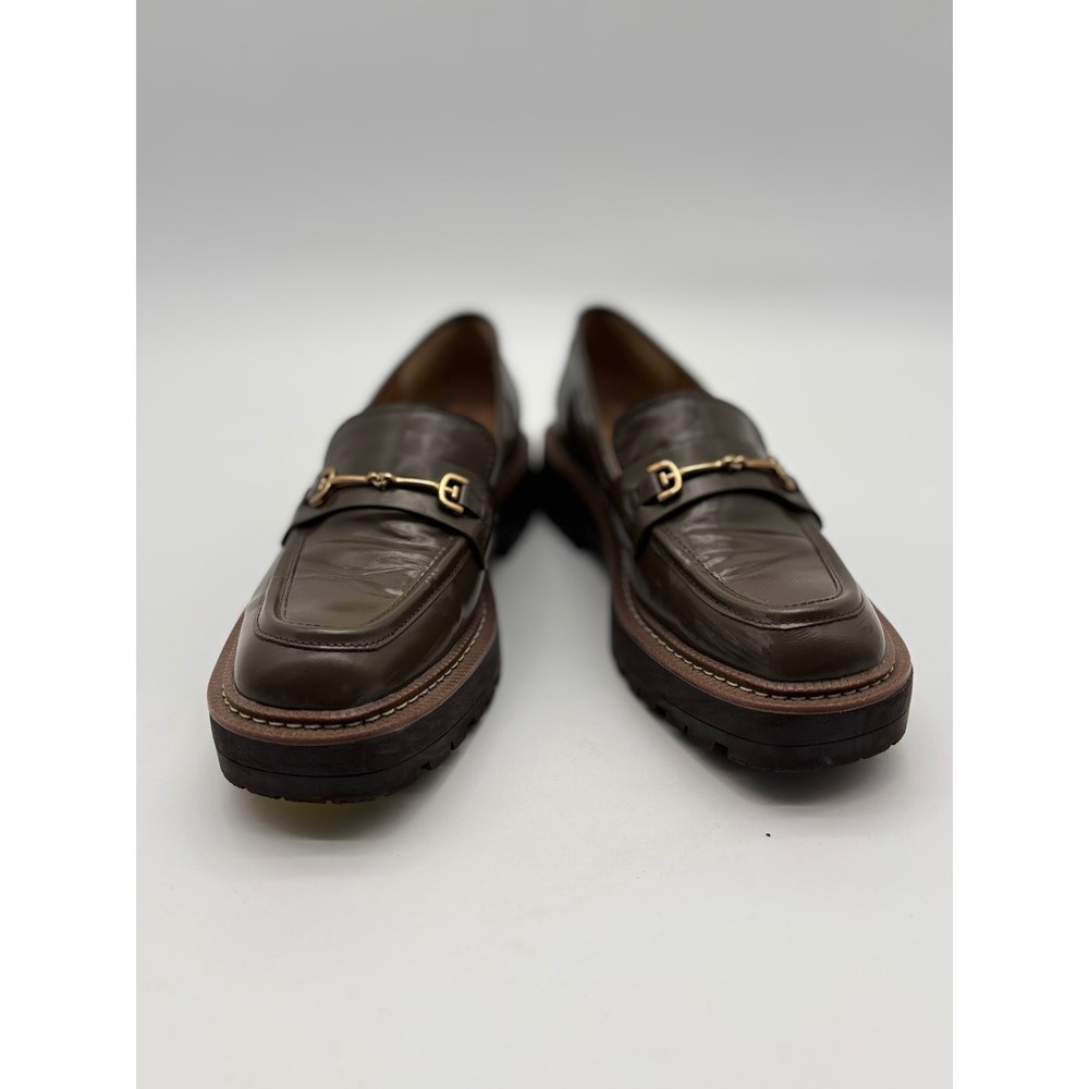 Sam Edelman Laguna Lug Sole Horsebit Loafers Olive Brown Leather Womens 7 - Picture 5 of 7